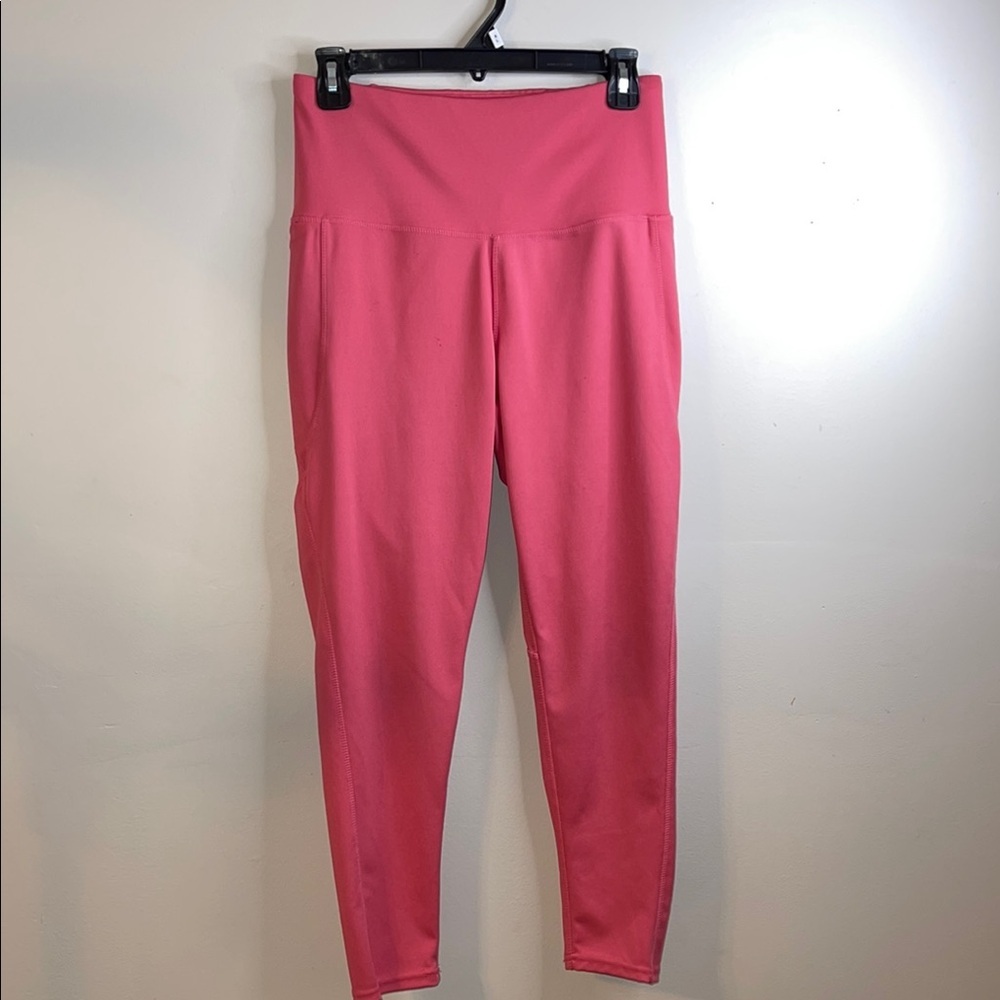 Adrienne Vittadini Womens’s Pink High-Waist athletic Leggings SIZE L #25 🏷️